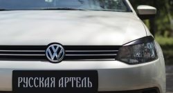 1 799 р. Реснички на фары RA Volkswagen Polo 5 хэтчбек дорестайлинг (2009-2015) (Неокрашенные)  с доставкой в г. Воронеж. Увеличить фотографию 3