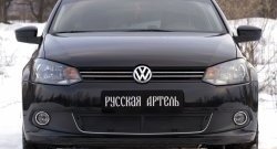 2 399 р. Защитная сетка решетки переднего бампера РА (Highline) Volkswagen Polo 5 хэтчбек дорестайлинг (2009-2015)  с доставкой в г. Воронеж. Увеличить фотографию 2