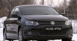 2 399 р. Защитная сетка решетки переднего бампера РА (Highline) Volkswagen Polo 5 хэтчбек дорестайлинг (2009-2015)  с доставкой в г. Воронеж. Увеличить фотографию 3