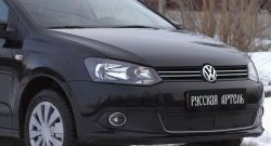 2 399 р. Защитная сетка решетки переднего бампера РА (Highline) Volkswagen Polo 5 хэтчбек дорестайлинг (2009-2015)  с доставкой в г. Воронеж. Увеличить фотографию 1