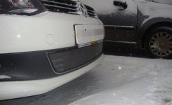 2 189 р. Сетка на бампер Russtal (хром) Volkswagen Polo 5 седан дорестайлинг (2009-2015)  с доставкой в г. Воронеж. Увеличить фотографию 2