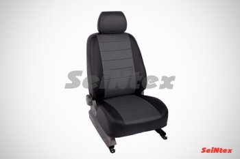 5 999 р. Чехлы на сиденья из экокожи Seintex (экокожа) Volkswagen Polo 5 седан дорестайлинг (2009-2015) (Спинка 40/60, цвет черный/черный)  с доставкой в г. Воронеж. Увеличить фотографию 3