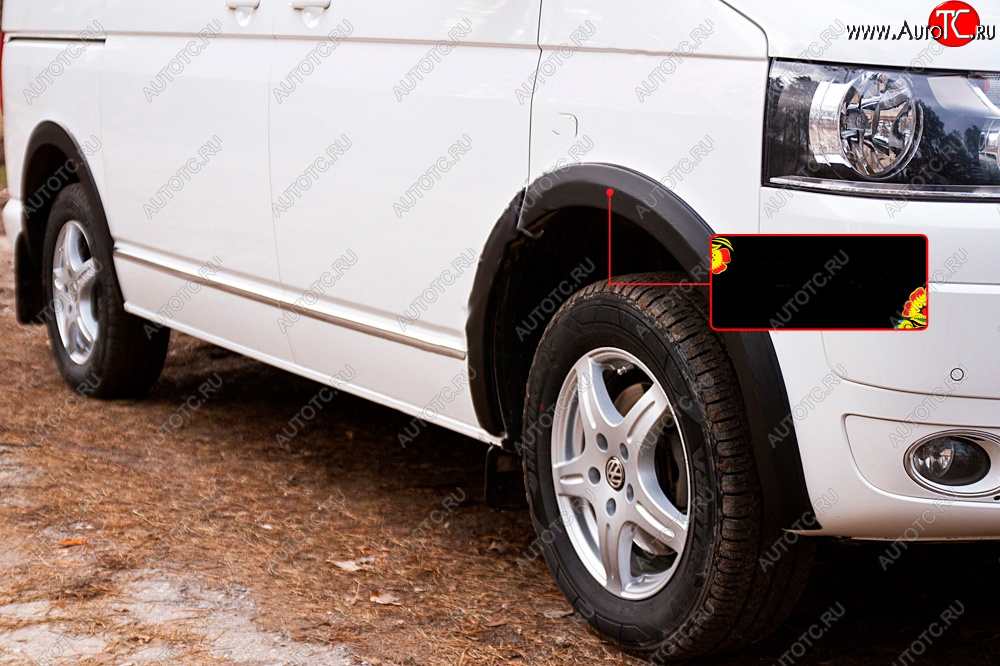 2 709 р. Накладка колесной арки RA (передняя правая) Volkswagen Transporter T5 рестайлинг (2009-2015) (Поверхность глянец под покраску, Неокрашенная)  с доставкой в г. Воронеж