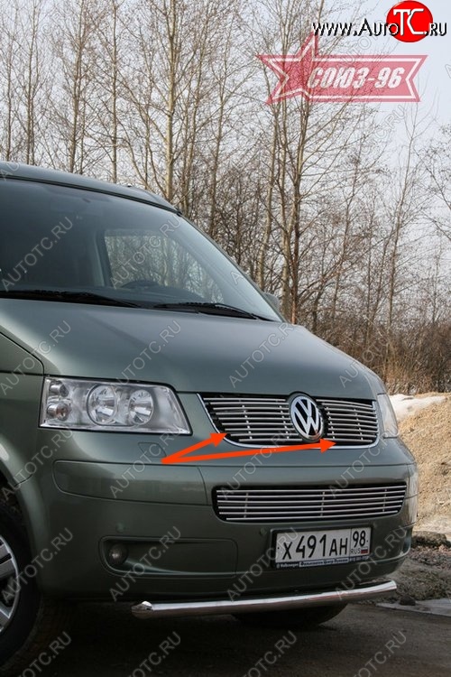 5 714 р. Декоративные элементы решетки радиатора Souz-96 (d10) Volkswagen Transporter T5 дорестайлинг (2003-2009)  с доставкой в г. Воронеж