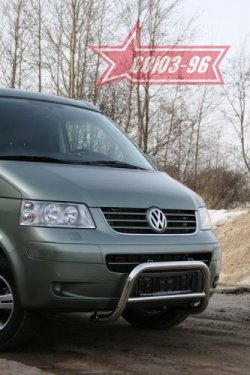 12 959 р. Защита переднего бампера Souz-96 (d60)  Volkswagen Transporter  T5 (2003-2015) дорестайлинг, рестайлинг  с доставкой в г. Воронеж. Увеличить фотографию 2