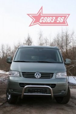 12 959 р. Защита переднего бампера Souz-96 (d60)  Volkswagen Transporter  T5 (2003-2015) дорестайлинг, рестайлинг  с доставкой в г. Воронеж. Увеличить фотографию 3