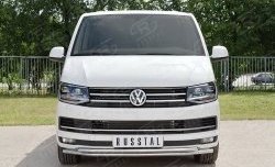 19 549 р. Защита переднего бампера (2 трубыØ42 мм, нержавейка) SLITKOFF Volkswagen Caravelle T6 дорестайлинг (2015-2019)  с доставкой в г. Воронеж. Увеличить фотографию 2