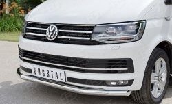 17 499 р. Защита переднего бампера (Ø63 мм, нержавейка) SLITKOFF Volkswagen Caravelle T6 дорестайлинг (2015-2019)  с доставкой в г. Воронеж. Увеличить фотографию 2