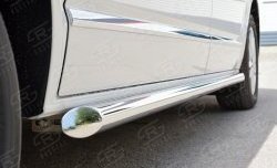 13 549 р. Защита порогов (левая сторона, длинная база, труба, d63 мм) SLITKOFF  Volkswagen Caravelle  T6 - Transporter  T6 (Скос на торцах 45°)  с доставкой в г. Воронеж. Увеличить фотографию 2