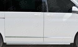 13 549 р. Защита порогов (левая сторона, длинная база, труба, d63 мм) SLITKOFF  Volkswagen Caravelle  T6 - Transporter  T6 (Скос на торцах 45°)  с доставкой в г. Воронеж. Увеличить фотографию 3