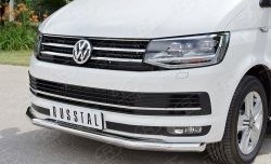 17 499 р. Защита переднего бампера (Ø63 мм, нержавейка, короткая база) SLITKOFF Volkswagen Transporter T6 дорестайлинг (2015-2019)  с доставкой в г. Воронеж. Увеличить фотографию 2