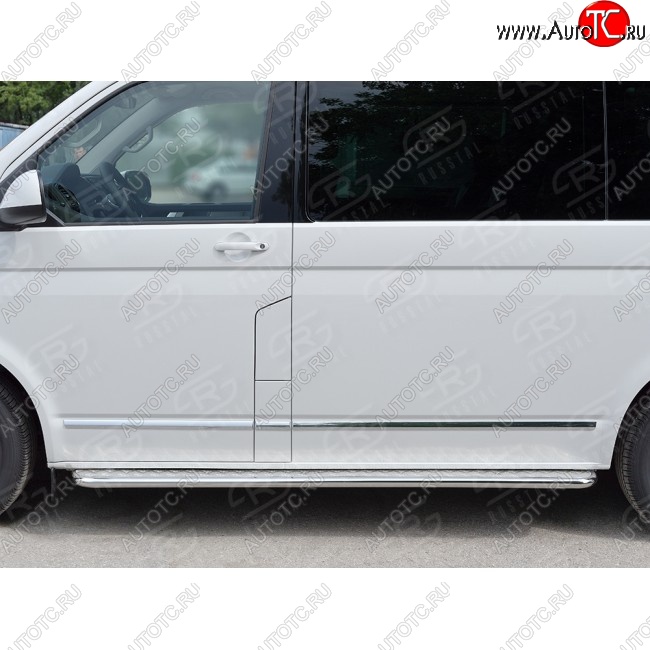14 449 р. Правая широкая защита порогов SLITKOFF из круглой трубы d63 мм v2 Volkswagen Multivan T6 дорестайлинг (2016-2019)  с доставкой в г. Воронеж