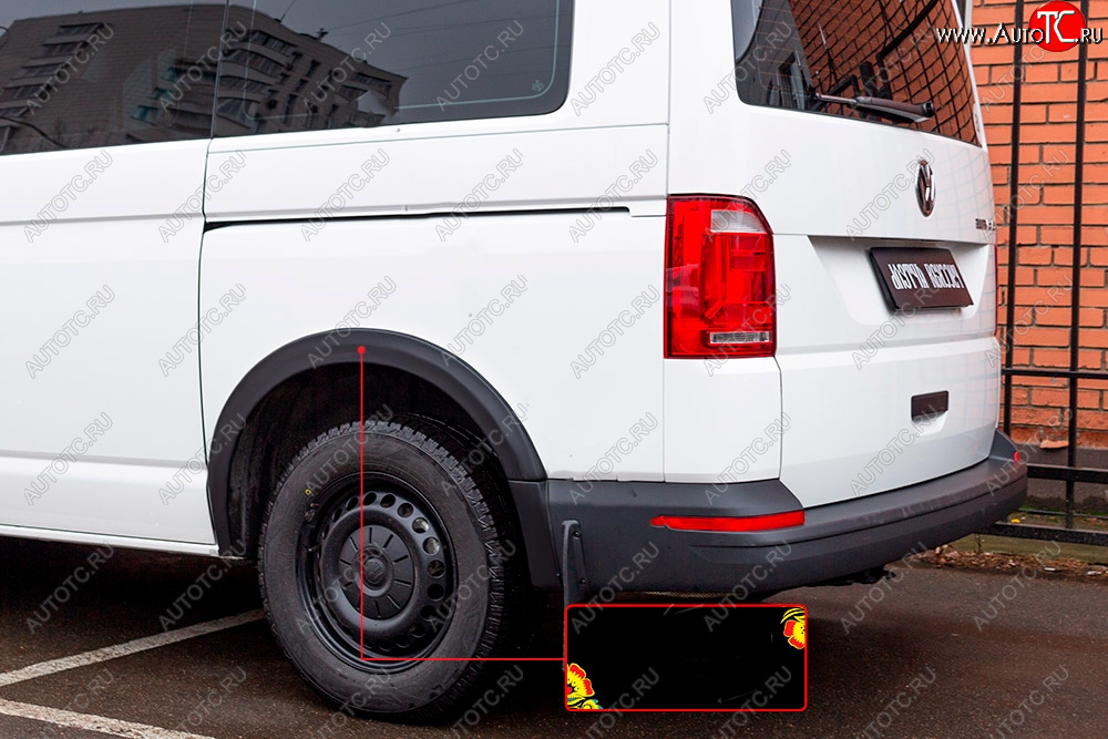 2 219 р. Накладка колесной арки RA (задняя левая) Volkswagen Transporter T6 дорестайлинг (2015-2019) (Поверхность глянец под покраску, Неокрашенный)  с доставкой в г. Воронеж