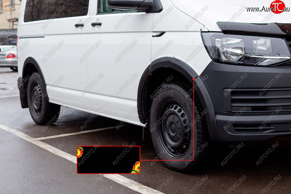 3 329 р. Накладка колесной арки RA (передняя правая) Volkswagen Transporter T6 дорестайлинг (2015-2019) (Поверхность глянец (под покраску), Неокрашенная)  с доставкой в г. Воронеж