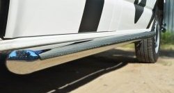 71 999 р. Левая защита порогов из круглой трубы диаметром 63 мм Russtal Volkswagen Transporter T6 дорестайлинг (2015-2019) (Защита порогов с со скосами на торцах (вариант 1))  с доставкой в г. Воронеж. Увеличить фотографию 4