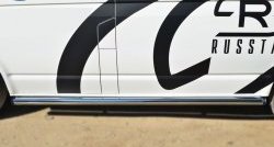 71 999 р. Левая защита порогов из круглой трубы диаметром 63 мм Russtal Volkswagen Transporter T6 дорестайлинг (2015-2019) (Защита порогов с со скосами на торцах (вариант 1))  с доставкой в г. Воронеж. Увеличить фотографию 6