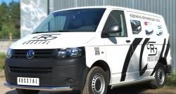 71 999 р. Левая защита порогов из круглой трубы диаметром 63 мм Russtal Volkswagen Transporter T6 дорестайлинг (2015-2019) (Защита порогов с со скосами на торцах (вариант 1))  с доставкой в г. Воронеж. Увеличить фотографию 9