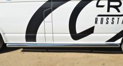 71 999 р. Левая защита порогов из круглой трубы диаметром 63 мм Russtal Volkswagen Transporter T6 дорестайлинг (2015-2019) (Защита порогов с со скосами на торцах (вариант 1))  с доставкой в г. Воронеж. Увеличить фотографию 10