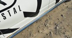 71 999 р. Правая защита порогов из круглой трубы диаметром 63 мм Russtal Volkswagen Transporter T6 дорестайлинг (2015-2019) (Защита порогов с со скосами на торцах (вариант 1))  с доставкой в г. Воронеж. Увеличить фотографию 2