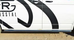 71 999 р. Правая защита порогов из круглой трубы диаметром 63 мм Russtal Volkswagen Transporter T6 дорестайлинг (2015-2019) (Защита порогов с со скосами на торцах (вариант 1))  с доставкой в г. Воронеж. Увеличить фотографию 4