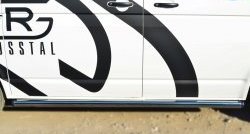 71 999 р. Правая защита порогов из круглой трубы диаметром 63 мм Russtal Volkswagen Transporter T6 дорестайлинг (2015-2019) (Защита порогов с со скосами на торцах (вариант 1))  с доставкой в г. Воронеж. Увеличить фотографию 5