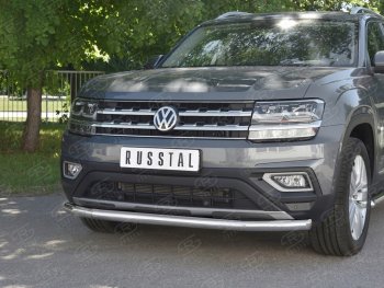 18 299 р. Защита переднего бампера (Ø63 мм, нержавейка) SLITKOFF Volkswagen Teramont CA1 дорестайлинг (2016-2020)  с доставкой в г. Воронеж. Увеличить фотографию 4