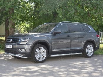 18 849 р. Защита переднего бампера (Ø63 мм волна, нержавейка) SLITKOFF  Volkswagen Teramont  CA1 (2016-2020) дорестайлинг  с доставкой в г. Воронеж. Увеличить фотографию 2