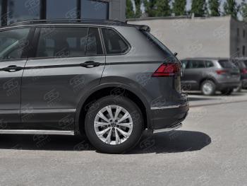 12 699 р. Защита заднего бампера (Ø42 мм уголки, нержавейка, NOT R-LINE) SLITKOFF  Volkswagen Tiguan  Mk2 (2020-2022) рестайлинг (полированная нержавейка)  с доставкой в г. Воронеж. Увеличить фотографию 3