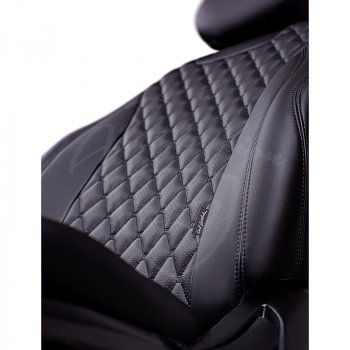 13 949 р. Чехлы для сидений Lord Autofashion Байрон (комплектация со столом, экокожа, 60/40, 3 Г-образных подголовника)  Volkswagen Tiguan  NF (2006-2017) дорестайлинг, рестайлинг (Черный, вставка черная, строчка черная)  с доставкой в г. Воронеж. Увеличить фотографию 2