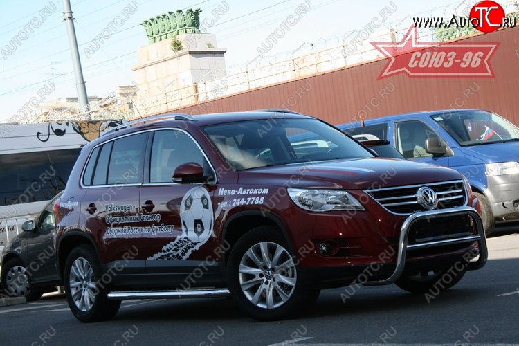 13 229 р. Защита переднего бампера Souz-96 (d60)  Volkswagen Tiguan  NF (2006-2011) дорестайлинг  с доставкой в г. Воронеж
