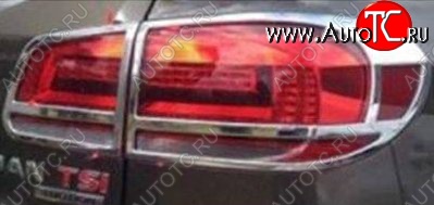 4 749 р. Накладки на фонари (рестайлинг) СТ v2 Volkswagen Tiguan NF рестайлинг (2011-2017) (Неокрашенные)  с доставкой в г. Воронеж