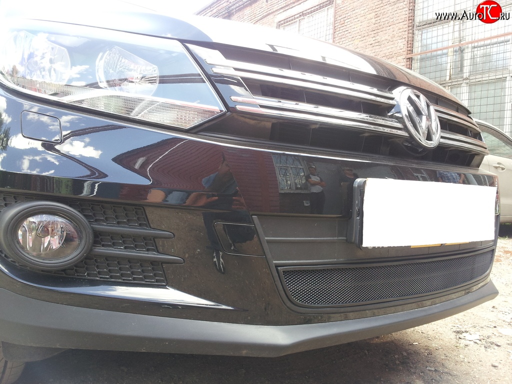 2 099 р. Сетка на бампер Sport&Style Russtal (черная) Volkswagen Tiguan NF рестайлинг (2011-2017)  с доставкой в г. Воронеж