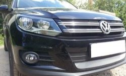 1 539 р. Сетка на бампер Sport&Style Russtal (хром) Volkswagen Tiguan NF рестайлинг (2011-2017)  с доставкой в г. Воронеж. Увеличить фотографию 2