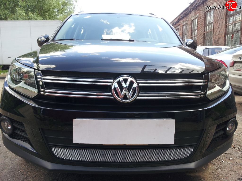 1 539 р. Сетка на бампер Sport&Style Russtal (хром) Volkswagen Tiguan NF рестайлинг (2011-2017)  с доставкой в г. Воронеж