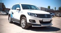 18 449 р. Защита переднего бампера (2 трубыØ63 мм, нержавейка) SLITKOFF Volkswagen Tiguan NF рестайлинг (2011-2017)  с доставкой в г. Воронеж. Увеличить фотографию 3