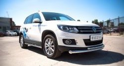 15 999 р. Защита переднего бампера (2 трубыØ76 и 42 мм, нержавейка) SLITKOFF Volkswagen Tiguan NF рестайлинг (2011-2017)  с доставкой в г. Воронеж. Увеличить фотографию 3