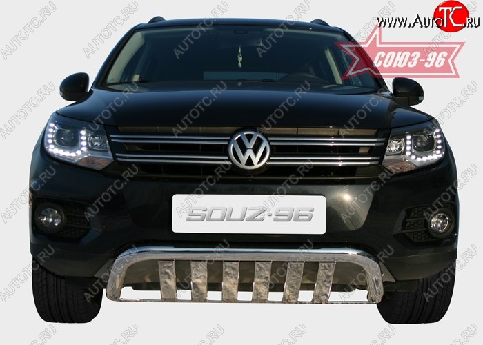 25 109 р. Защита переднего бампера одинарная Souz-96 (d60) Volkswagen Tiguan NF рестайлинг (2011-2017)  с доставкой в г. Воронеж