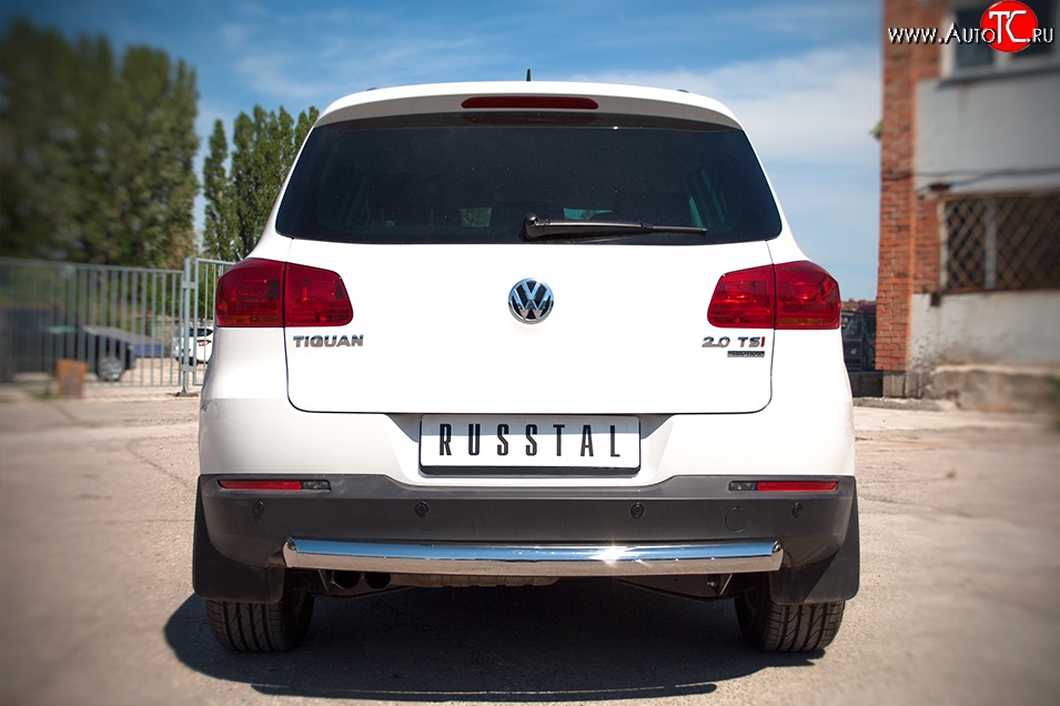 16 999 р. Одинарная защита заднего бампера из трубы диаметром 76 мм (Sport & Style) SLITKOFF Volkswagen Tiguan NF рестайлинг (2011-2017)  с доставкой в г. Воронеж
