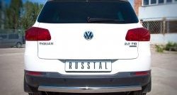 16 849 р. Защита заднего бампера (Ø75х42 мм, нержавейка, Sport& Style) Russtal Volkswagen Tiguan NF рестайлинг (2011-2017)  с доставкой в г. Воронеж. Увеличить фотографию 2