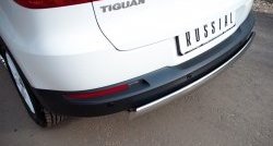 13 299 р. Защита заднего бампера (Ø75x42 мм, нержавейка) Russtal Volkswagen Tiguan NF рестайлинг (2011-2017)  с доставкой в г. Воронеж. Увеличить фотографию 3