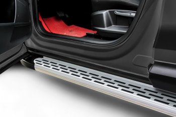 17 749 р. Порожки для ног на Slitkoff Premium  Volkswagen Touareg  GP (2002-2010) дорестайлинг, рестайлинг (Silver)  с доставкой в г. Воронеж. Увеличить фотографию 2