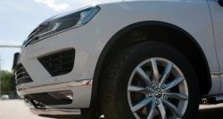 19 999 р. Защита переднего бампера (2 трубыØ75х42 мм, нержавейка) Russtal Volkswagen Touareg 2 NF рестайлинг (2014-2018)  с доставкой в г. Воронеж. Увеличить фотографию 3