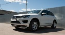 17 799 р. Защита порогов из круглой трубы диаметром 63 мм Russtal Volkswagen Touareg NF рестайлинг (2014-2018)  с доставкой в г. Воронеж. Увеличить фотографию 10