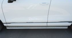 84 999 р. Широкая защита порогов Russtal Volkswagen Touareg NF рестайлинг (2014-2018) (Поверхность листа (вариант 1))  с доставкой в г. Воронеж. Увеличить фотографию 3