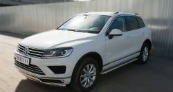 84 999 р. Широкая защита порогов Russtal Volkswagen Touareg NF рестайлинг (2014-2018) (Поверхность листа (вариант 1))  с доставкой в г. Воронеж. Увеличить фотографию 4