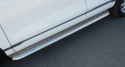 Широкая защита порогов Russtal Volkswagen Touareg NF рестайлинг (2014-2018)