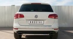 18 299 р. Одинарная защита заднего бампера диаметром 63 мм SLITKOFF Volkswagen Touareg NF рестайлинг (2014-2018)  с доставкой в г. Воронеж. Увеличить фотографию 1