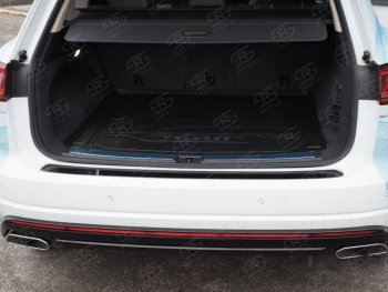 Защитная накладка заднего бампера Russtal Volkswagen Touareg 3 CR дорестайлинг (2018-2022) (нержавейка полированная)