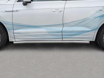 20 999 р. Защита порогов (Ø63 мм) SLITKOFF  Volkswagen Touareg  CR (2018-2025) (торцы со скосами 45°, полированная нержавейка)  с доставкой в г. Воронеж. Увеличить фотографию 2