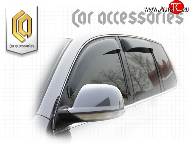 2 199 р. Комплект дефлекторов окон CA Plastic Volkswagen Touareg 1 GP рестайлинг (2006-2010) (Classic полупрозрачный, Без хром.молдинга)  с доставкой в г. Воронеж